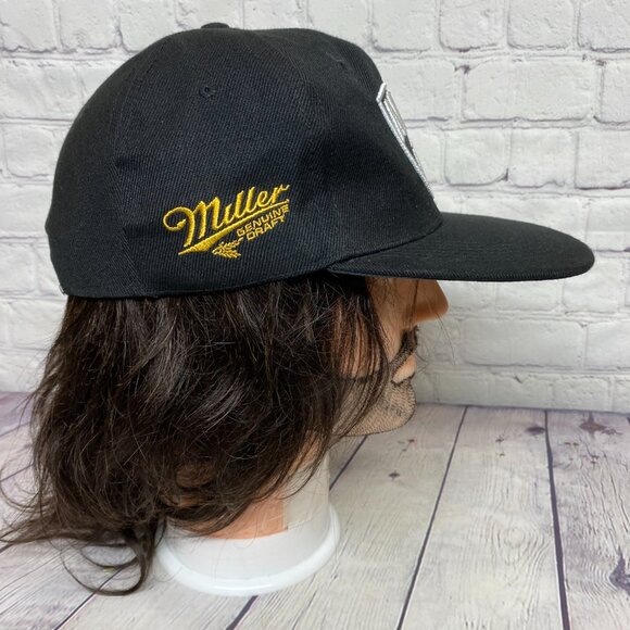 Brooklyn Nets Snapback Hat Cap Black Miller Genuine Draft Beer NBA Basketball - Picture 4 of 8